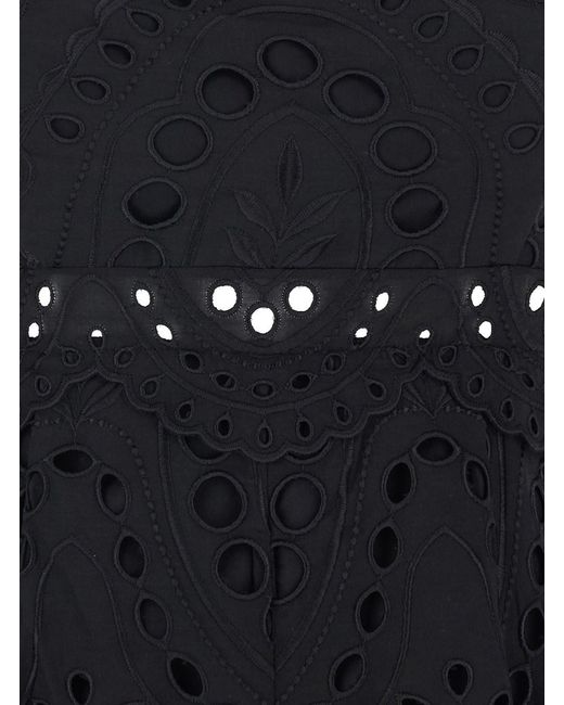 Charo Ruiz Black 'Glimmer' Maxi Dress With Thin Shoulder Strap And Scalloped Hem