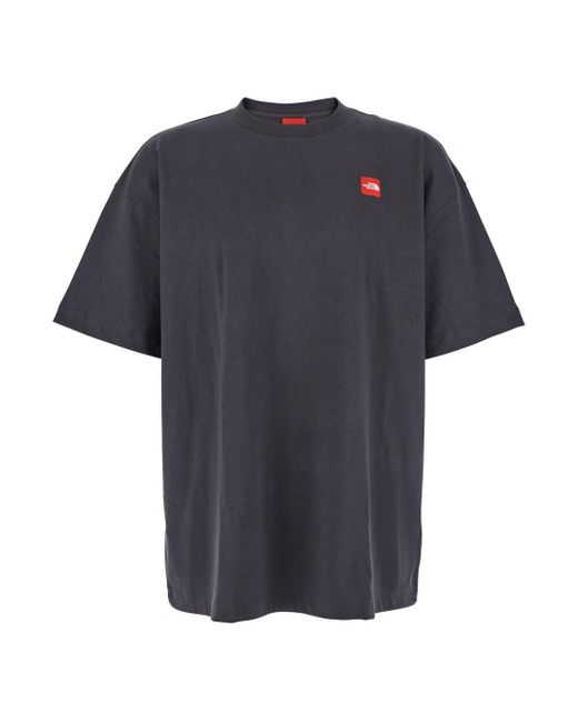 T-Shirt Girocollo Con Patch Logo Sul Fronte di The North Face in Blue da Uomo