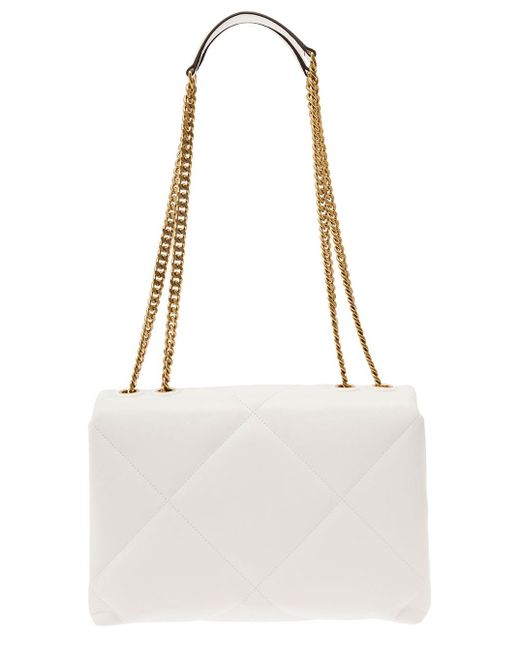 Tory Burch White 'Kira Diamond' Crossbody Bag With Double T Logo