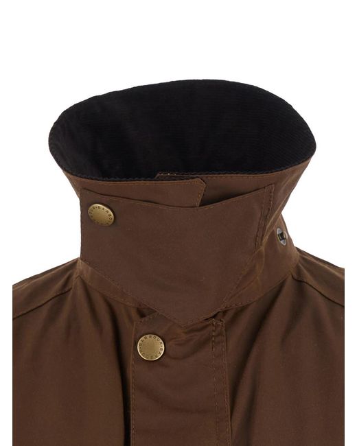 Barbour Brown Ashby Continuous Coated Jacket With Collar, Long Sleeves And F for men