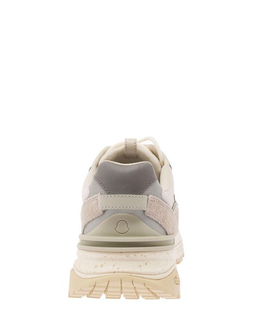 Moncler White 'Lite Runner' Low Top Sneakers With Logo Detail for men