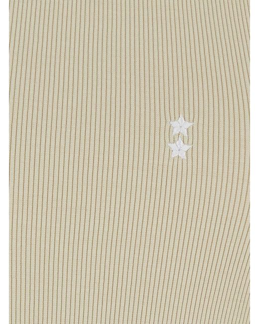 ICON DENIM Natural Sleeveless Top With A Sailor Neckline And Logo Embroi
