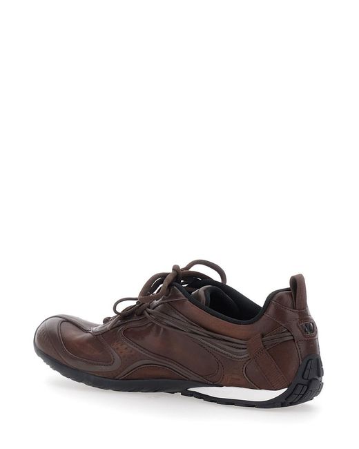 Balenciaga Brown 'Radar' Low Top Sneakers With Logo Patch On The Tongu for men