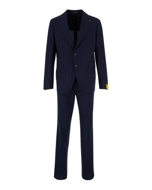 Tagliatore Blue Pinstripe One-Breasted Suit for men