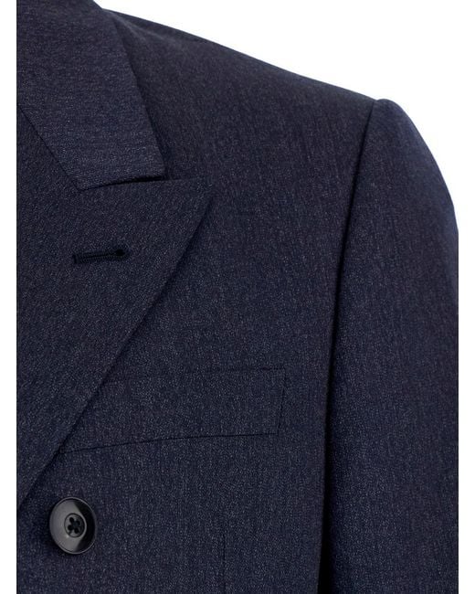 Emporio Armani Blue Suit Double-Breasted Wool for men