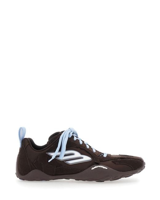 Balenciaga White 'Monday Ultra' Low Top Sneakers With Logo Detail On The Side And Corduroy Panels