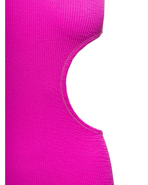 Reina Olga Pink Ele Mini Dress With Cut-out Detailing In Fuchsia Technical Fabric