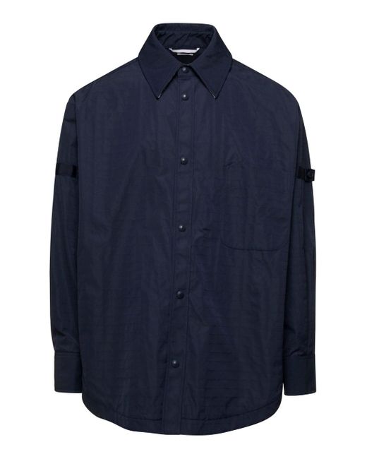 Thom Browne Blue 'Snap Front' Overshirt for men