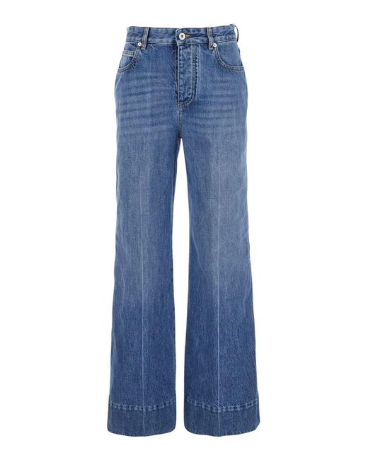 Bottega Veneta Blue 'Vintage' Jeans With Turn-Up Hem