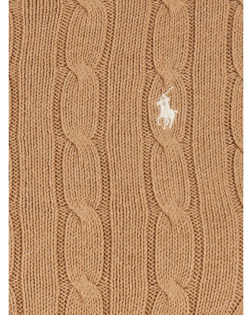 Polo Ralph Lauren Brown Sweater With Embroidered Pony Detail