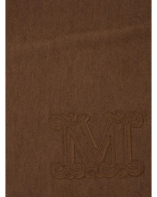 Sciarpa 'Dalia' Rettangolare Con Ricamo Logo Sul Fronte E Orl di Max Mara in Brown