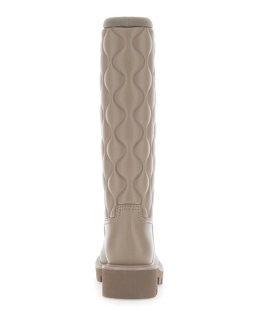 Moncler Brown Quilted Rain Boots