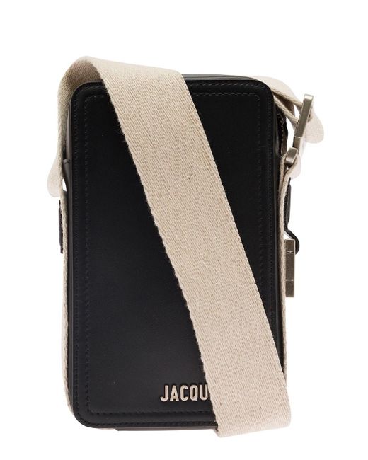Jacquemus Black 'La Cuerda Vertical' Shoulder Bag With Front Logo for men