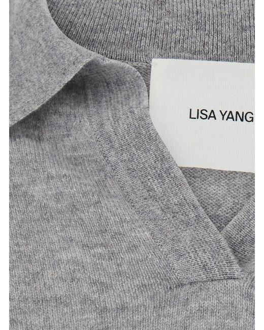 Lisa Yang Gray Katriel Sweater With Crew Neck And Long Sleeves