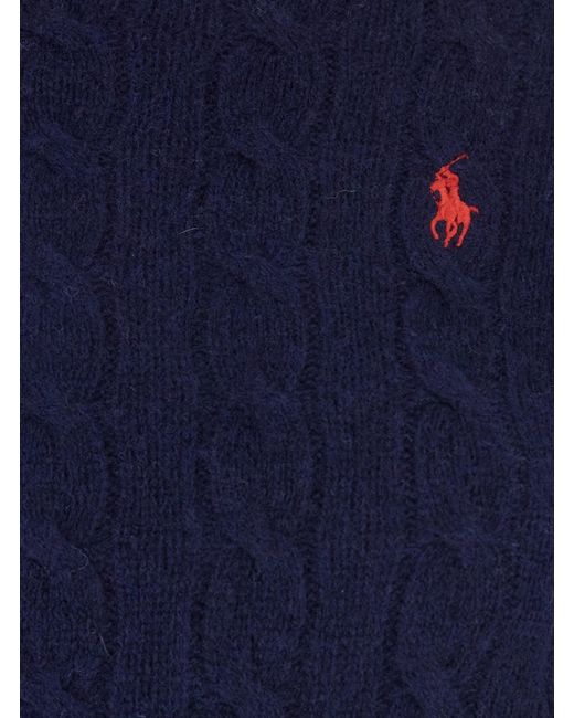 Polo Ralph Lauren Blue 'Julianna' Sweater With Round Neck And Pony Emb