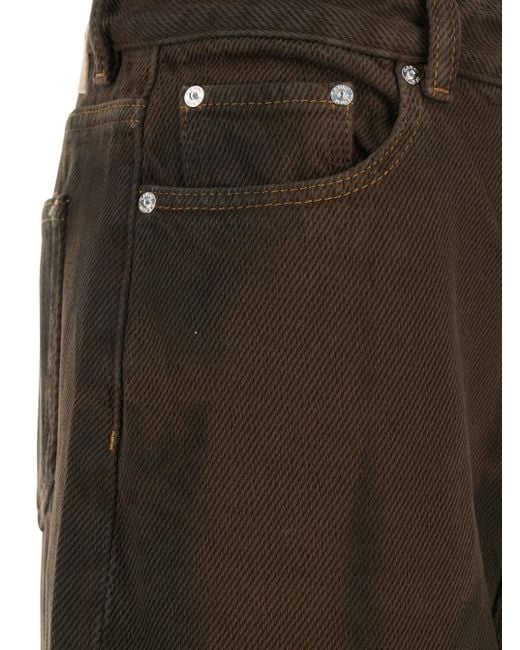 Ganni Brown High-Rise Wide-Leg Jeans