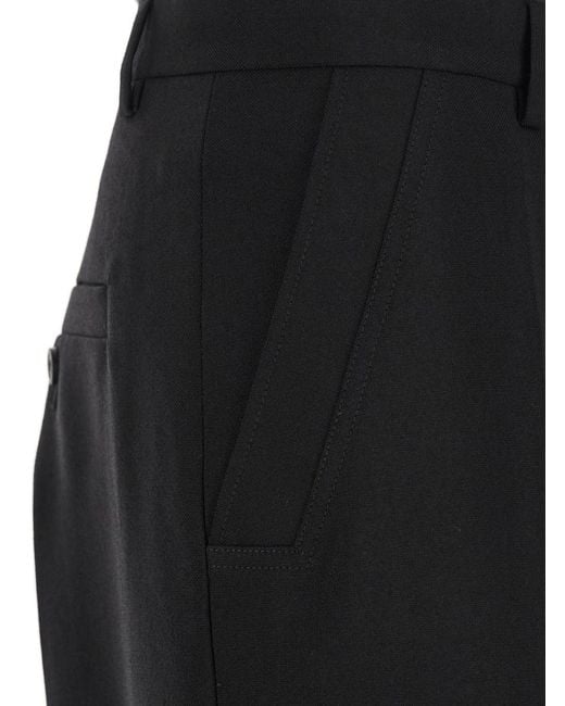 Rick Owens Black 'Geth' Tailored Trousers With Belt Loops for men