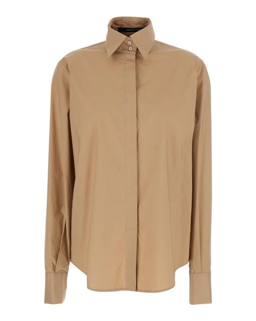 FEDERICA TOSI Natural Shirt With Classic Collar And Button Cuffs