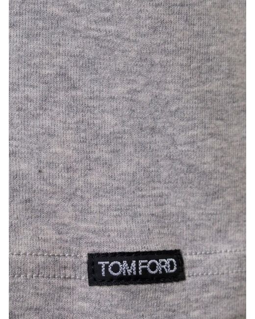 Tom Ford Gray V-neck T-shirt for men