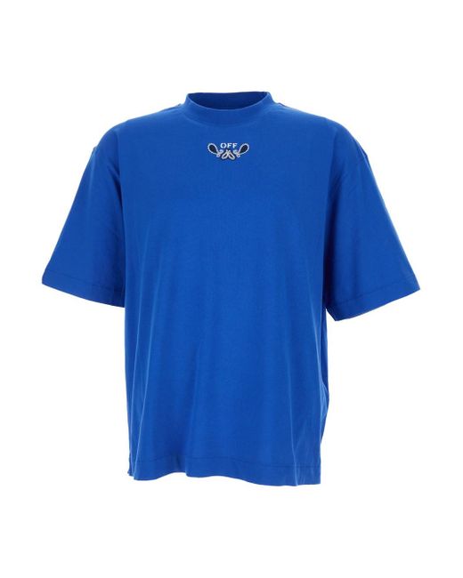 Off-White c/o Virgil Abloh Blue Crewneck T-Shirt for men