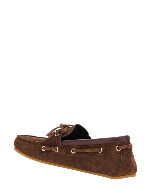 Gucci Brown Loafers With Gg Plate On The Front