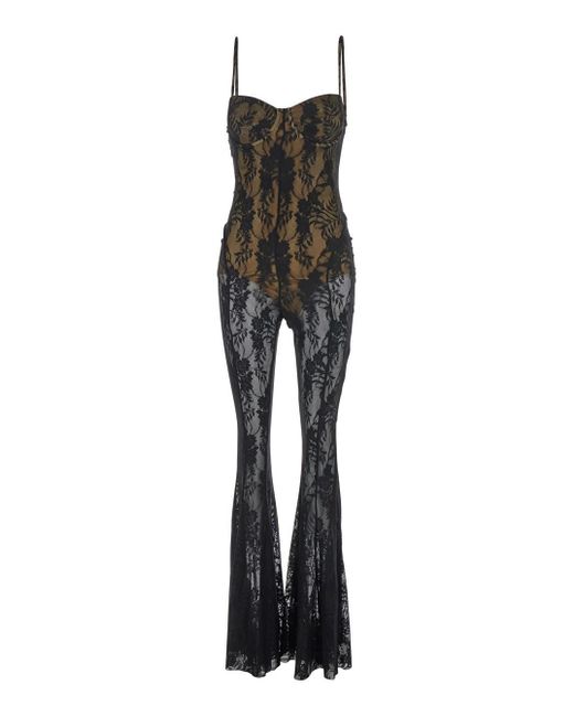 Norma Kamali Black Underwire Fishtail Jumpsuit With Bodysuit