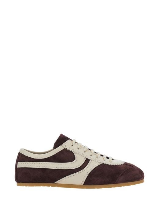 Dries Van Noten Brown Dustin Sneaker With Leather Upper And Rubber So
