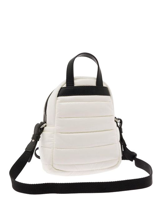 Moncler White 'Kilia' Backpack With Logo Patch