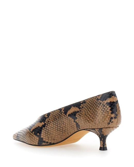 Le Monde Beryl Brown Kitten Heel Mules With Heel