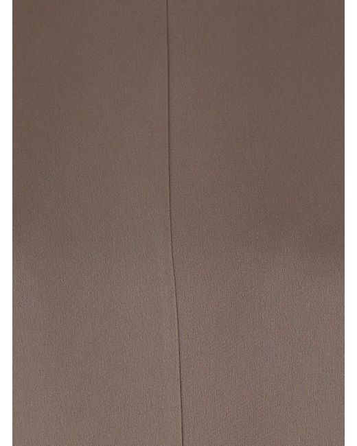 Semicouture Brown Crewneck Dress With Rear Concealed Zip Closure