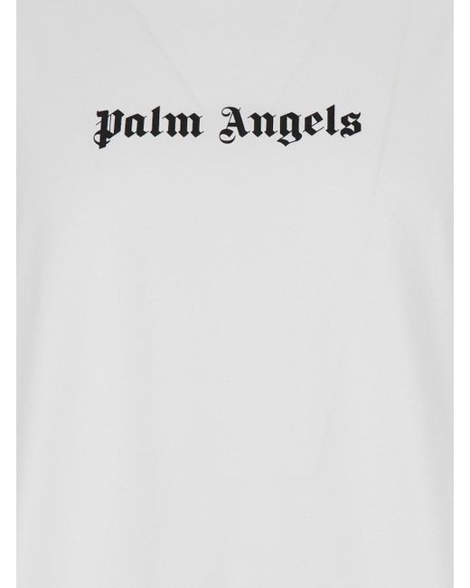 T-Shirt Con Logo di Palm Angels in White da Uomo