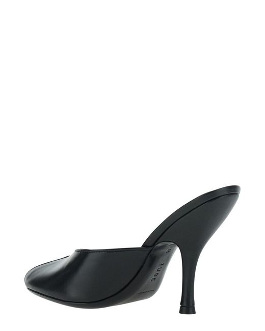 Jude Black 'Date' Heeled Sandals With Cut-Out Toe