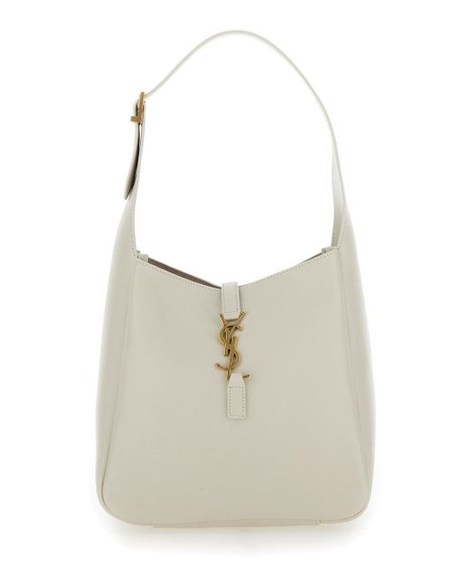 Saint Laurent White 'Le 5 À 7' Shoulder Bag With Cassandre Detail