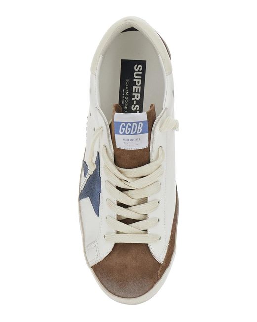 Golden Goose Deluxe Brand White 'Superstar' Sneakers Low Top With Star Patch On The for men