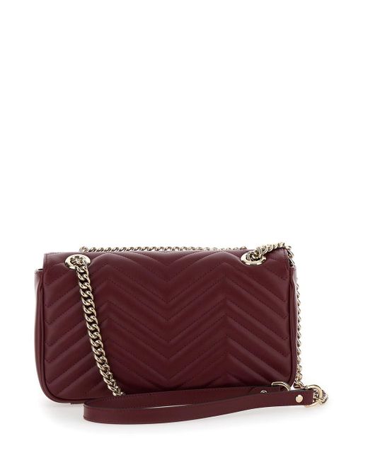 Gucci Purple 'Gg Marmont' Crossbody Bag With Double G