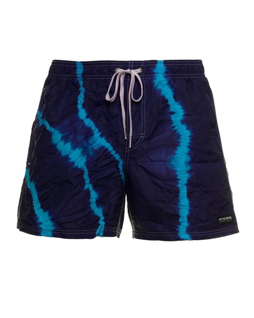 Shorts da mare in nylon tie dye uomoSundek in Materiale sintetico da Uomo  colore Blu | Lyst