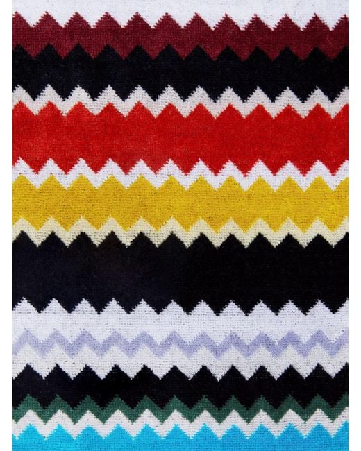 Missoni Blue 'Curt' Beach Towel With All-Over Zigzag Motif