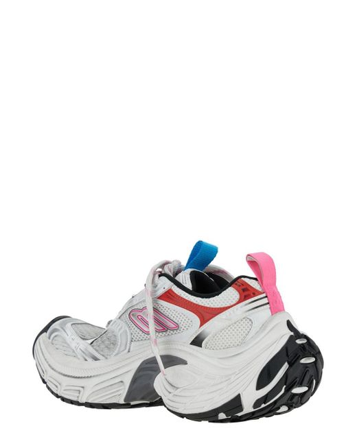 Balenciaga White '6Xl' Low Top Sneakers With Mesh Panels And Logo Detail On The Side