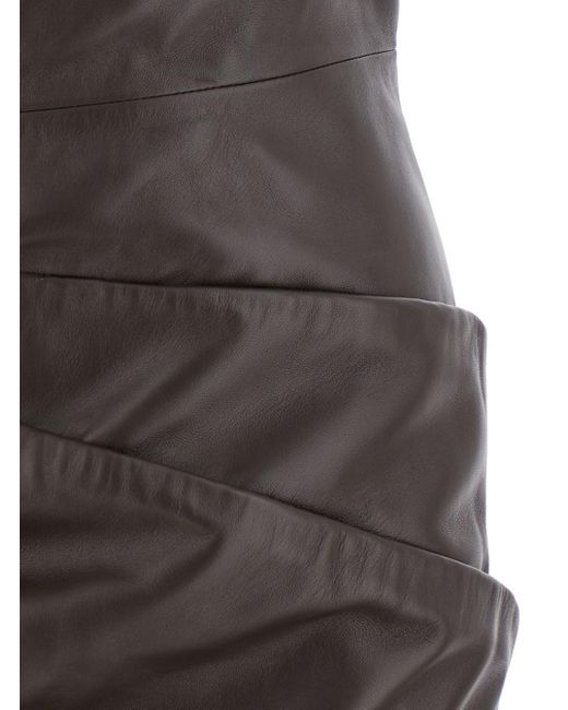 The Attico Brown Off-Shoulder Sleeveless Mini Dress With Rear Zip Clos