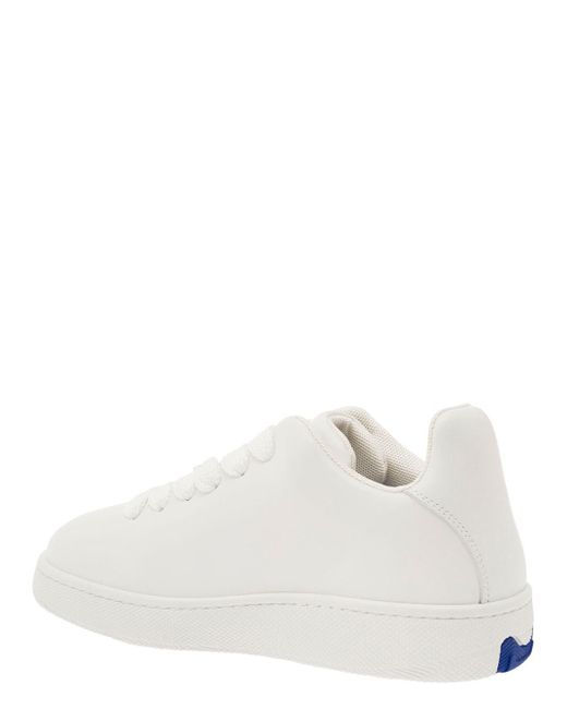 Burberry White Low Top Sneakers With Equestrian Knight Embossed for men