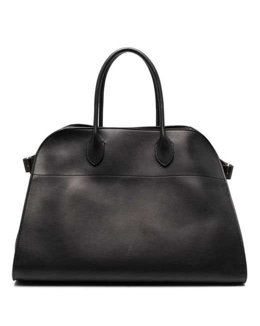 The Row Black 'Margaux' Handbag With Embossed Logo