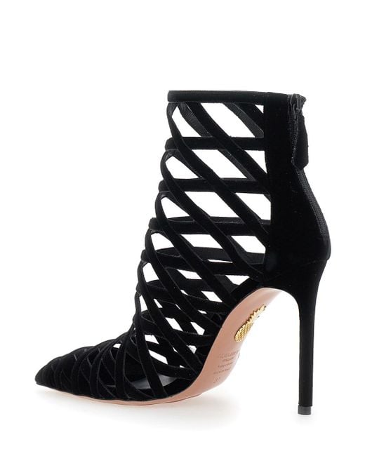 Aquazzura Black 'Romance' Pumps With Interwoven Design