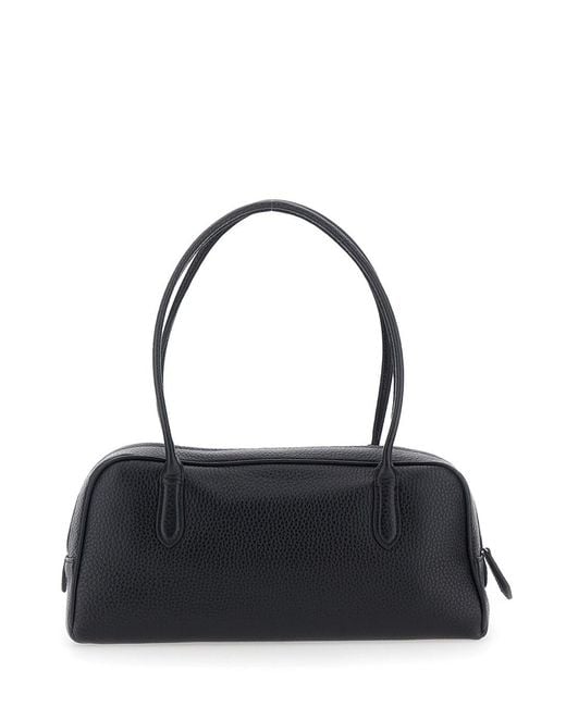 NOTHING WRITTEN Black Shoulder Bag With Leather Handles For