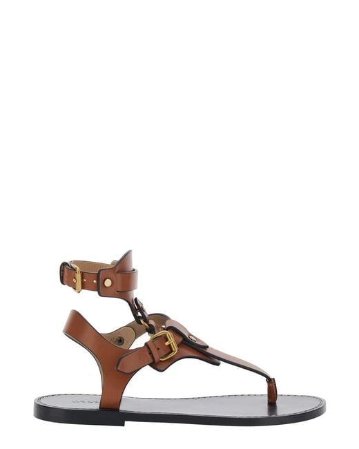 Isabel Marant Brown 'Eveena' Sandals With Adjustable Buckle Closure