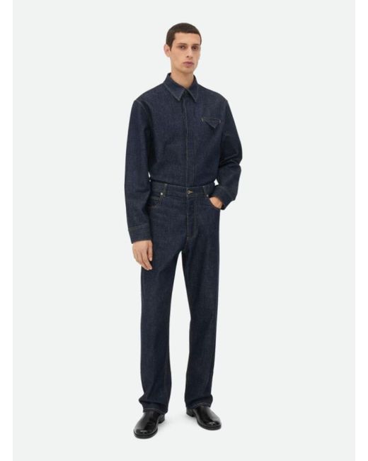Jeans A Cinque Tasche Con Patch Con Motivo Intrecciato di Bottega Veneta in Blue da Uomo
