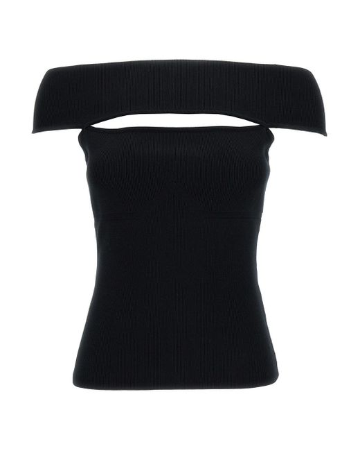 FEDERICA TOSI Black Off-Shoulder Top With Cut-Out
