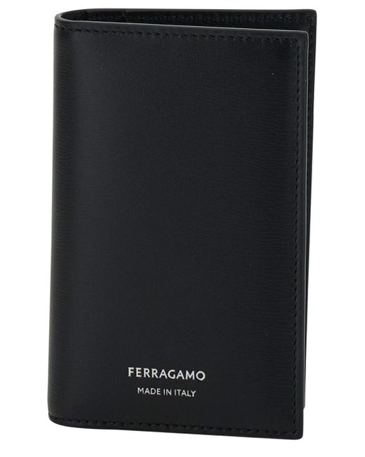 Ferragamo Black Card Holder With Logo for men