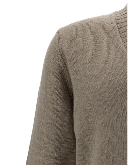 GAUDENZI Gray Sweater With V Neck And Ribbed Trims for men