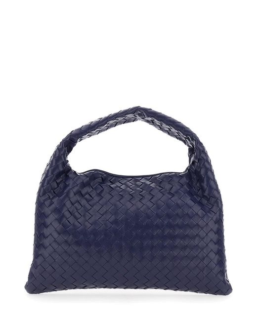 Bottega Veneta Blue 'Hop' Shoulder Bag With Intreccio Motif
