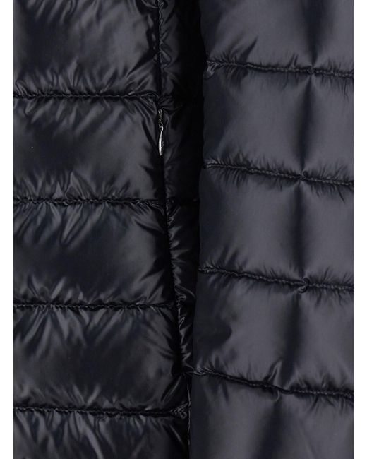 Herno Black Down Jacket With Fixed Hood And Two Front Welt Pockets With Zip